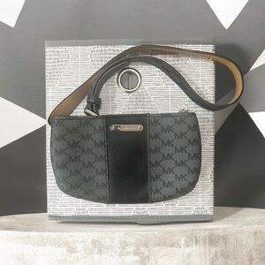 Michael Kors Gray and Black MK Logo Signature Belt Bag NEW
